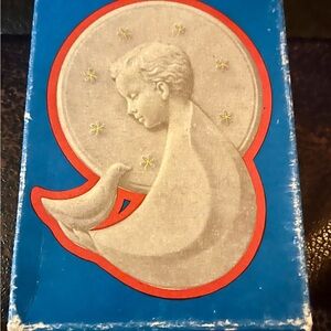 Vintage Christian Plaque Jesus with a Dove Made in Italy with box